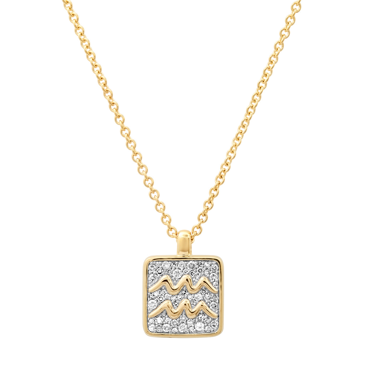 14K Yellow Gold Aquarius Necklace